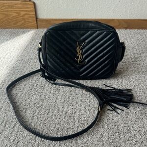 Saint Laurent Black Lou Camera Bag Quilted Leather with Gold YSL